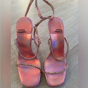 Jeffrey Campbell Iridescent Pink Strappy Heels